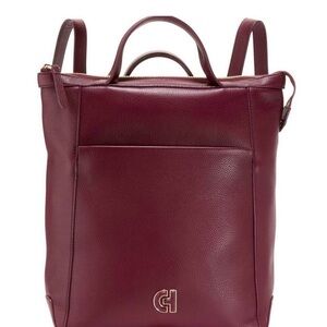 Cole Haan Burgundy Small Grand Ambition Leather Backpack